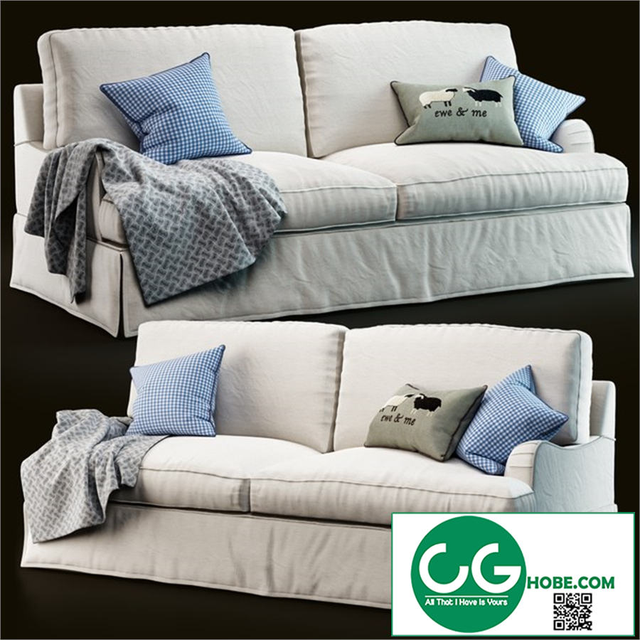 PB Russian Arm Slipcovered Sofa